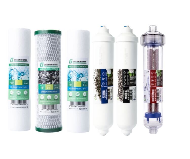 Komplet wkładów do filtrów RO7 z mineralizatorem i filtrem bioceramicznym