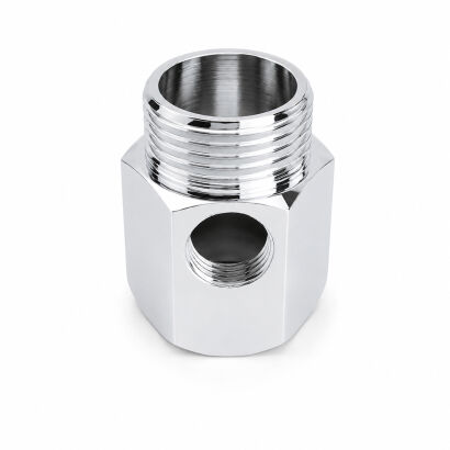 Przyłącze mosiężne chrom 3/4" GW x 3/4" Gz x 1/4" Gw